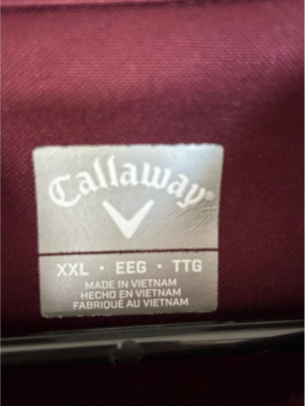 Callaway Quarter Zip Tech Pullover Size Men's Size XXL Maroon Red Golf - Picture 3 of 4